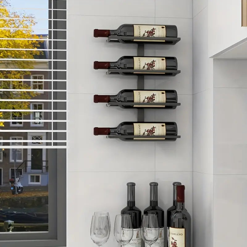 Wall-Mounted Wine Rack – Decorative Bottle Display for Bar & Home Decor
