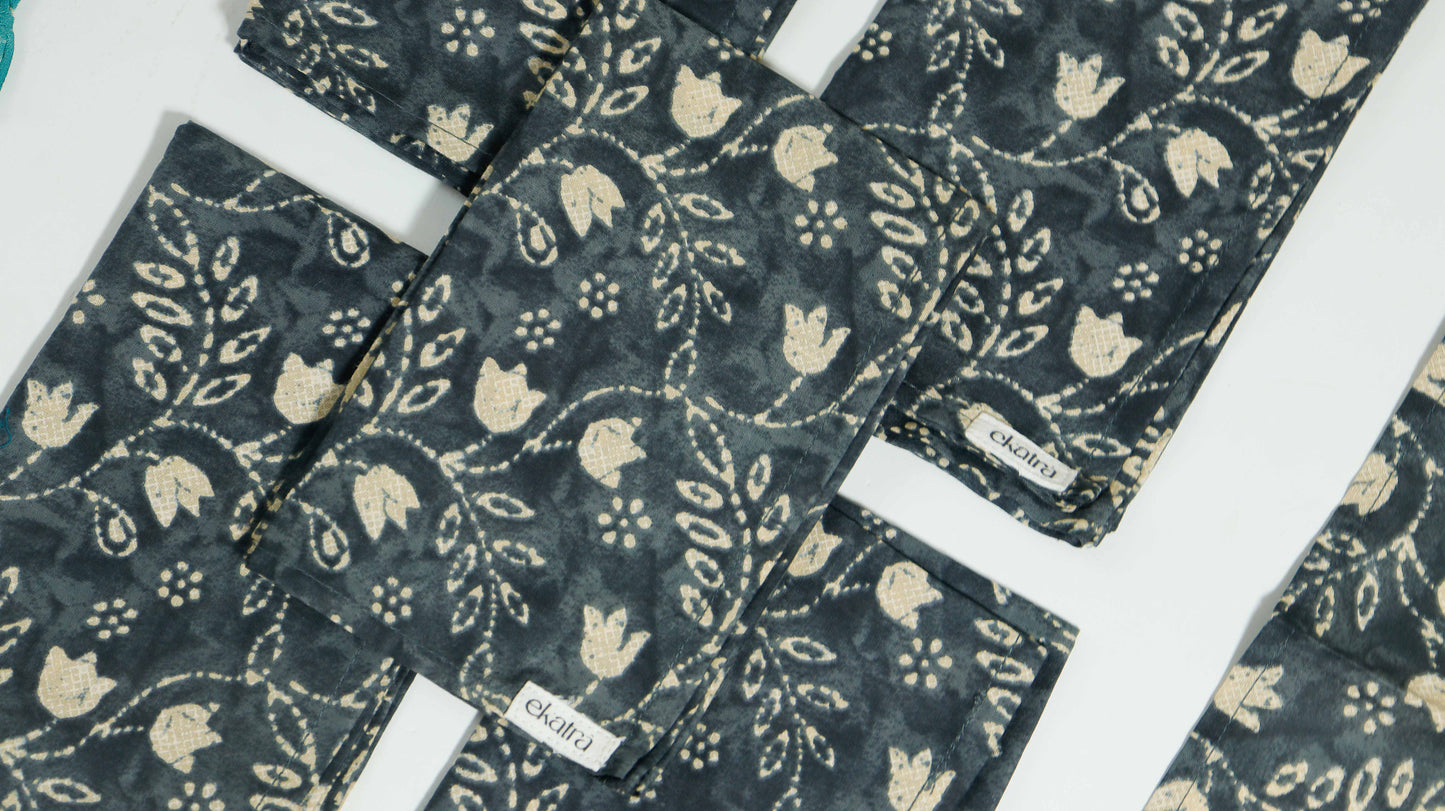Cotton Napkins - Set of 6, Assorted Prints