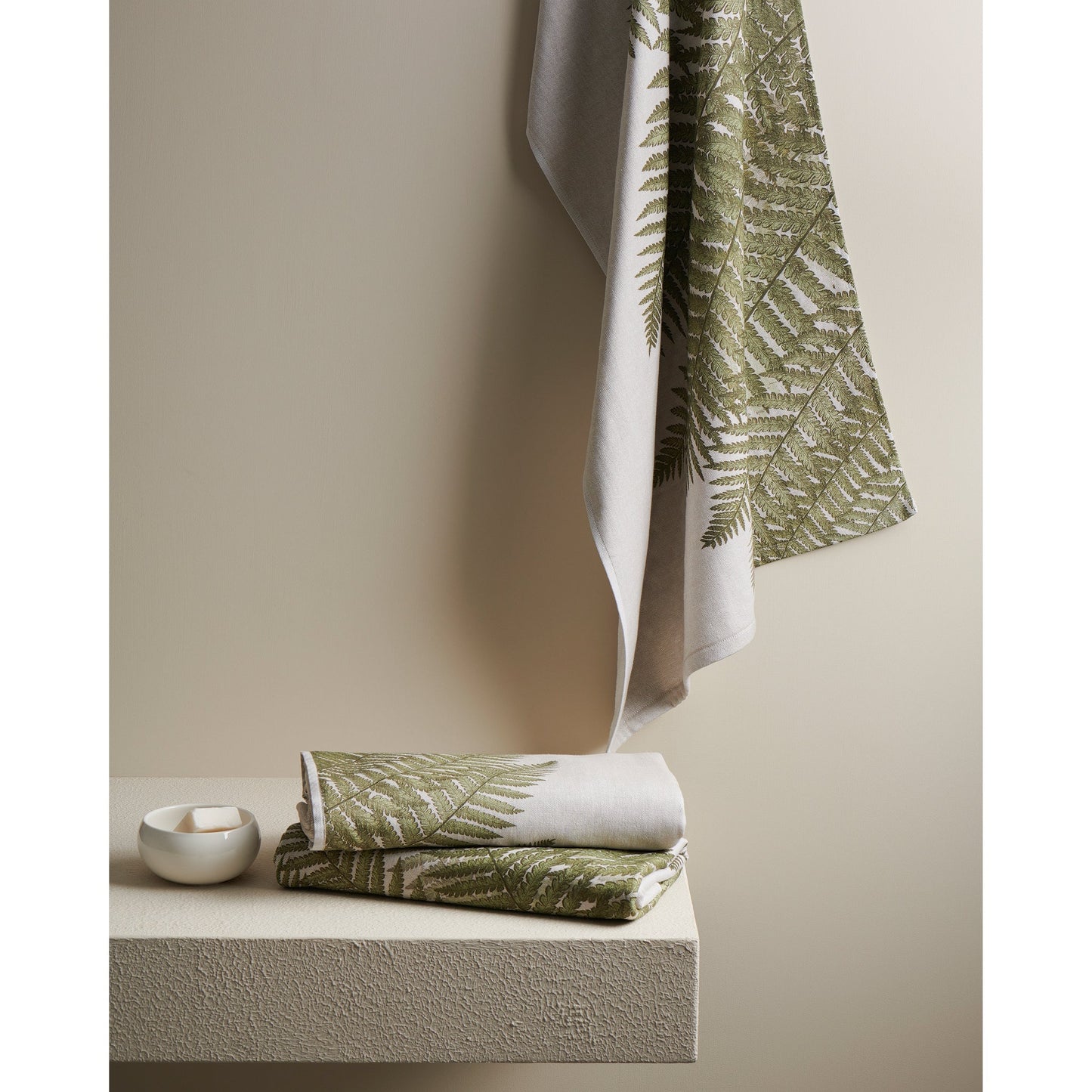Bamboo Cotton Towel Hammam Terry - Fern Print, Bath Set