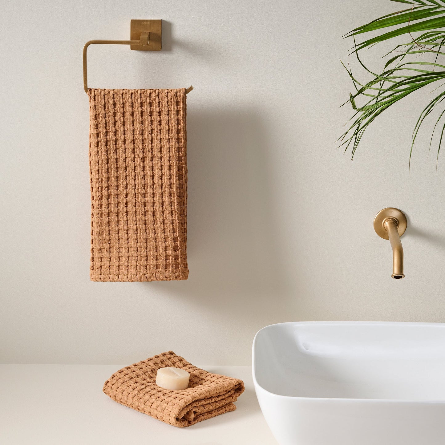 Cotton Waffle Towel - Hand, Chalk