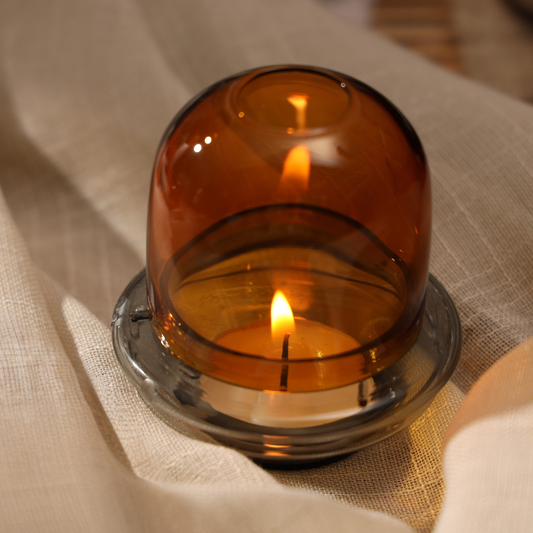 Borosilicate Glass Candle Holder Dome - 2 Colors