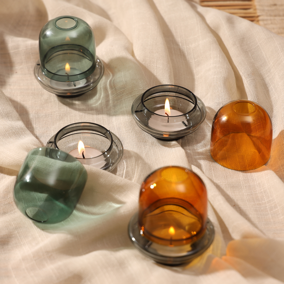 Borosilicate Glass Candle Holder Dome - 2 Colors