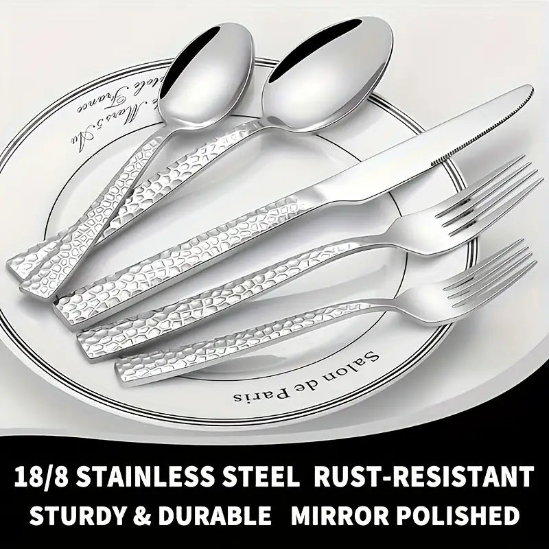 20-Piece Silverware Set for 4 - Stainless Steel Cutlery, Dishwasher Safe