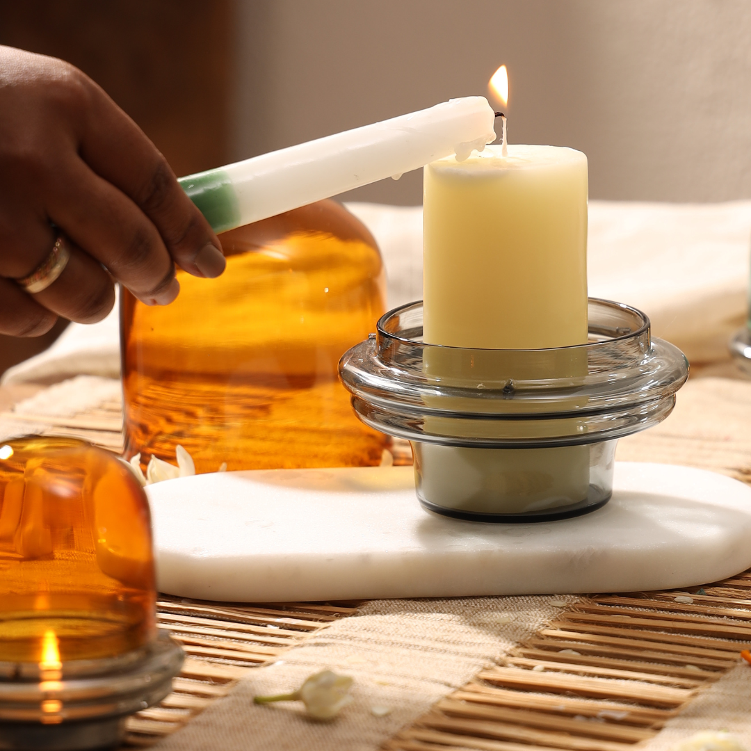 Borosilicate Glass Dome Candle Holder