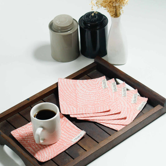 100% Cotton Sustainable cloth Coasters by Ekatra - Set of 6