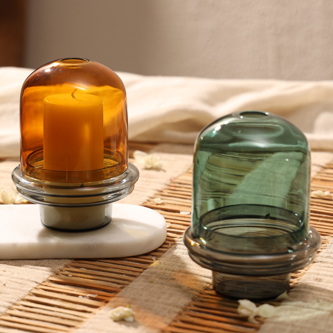 Borosilicate Glass Dome Candle Holder