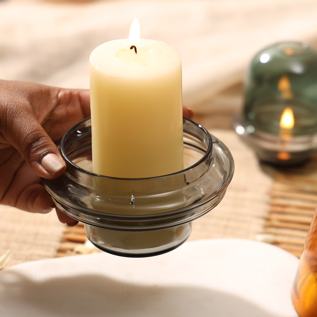 Borosilicate Glass Dome Candle Holder