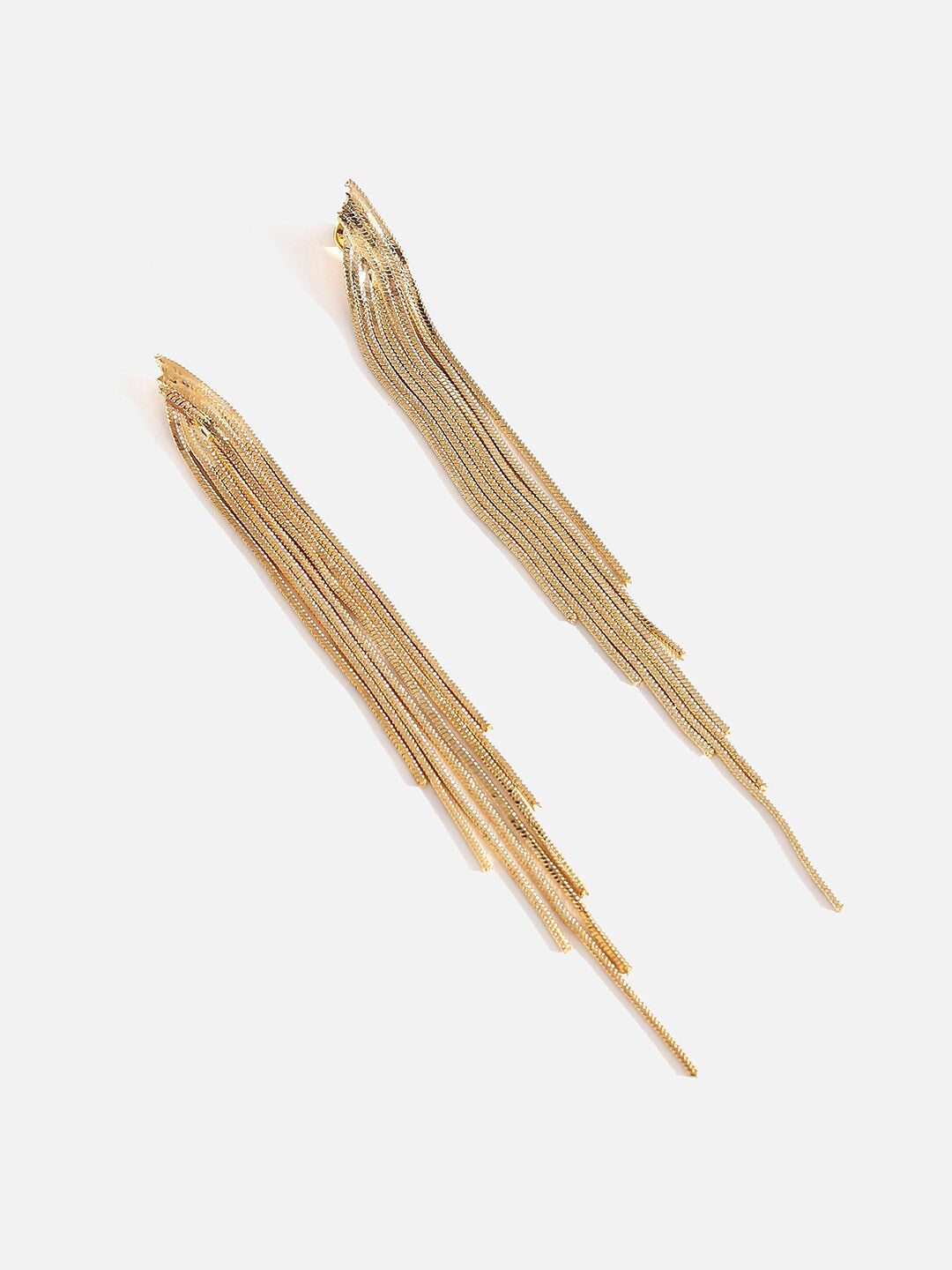 Contemporary Drop Earrings – Gold-Plated Finish – 5cm x 1cm