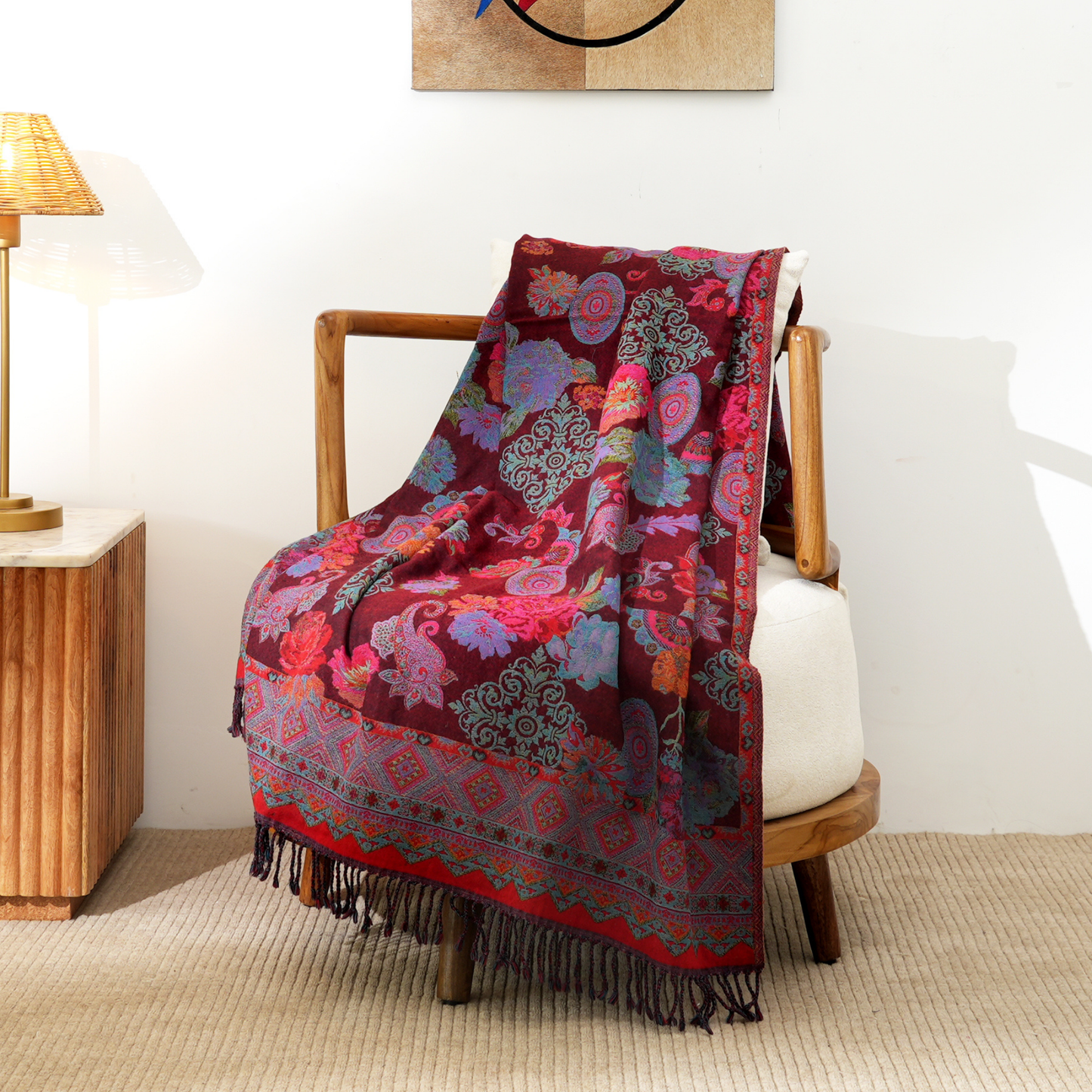 Crimson Royale Fine Wool Throw 125cm x 175cm