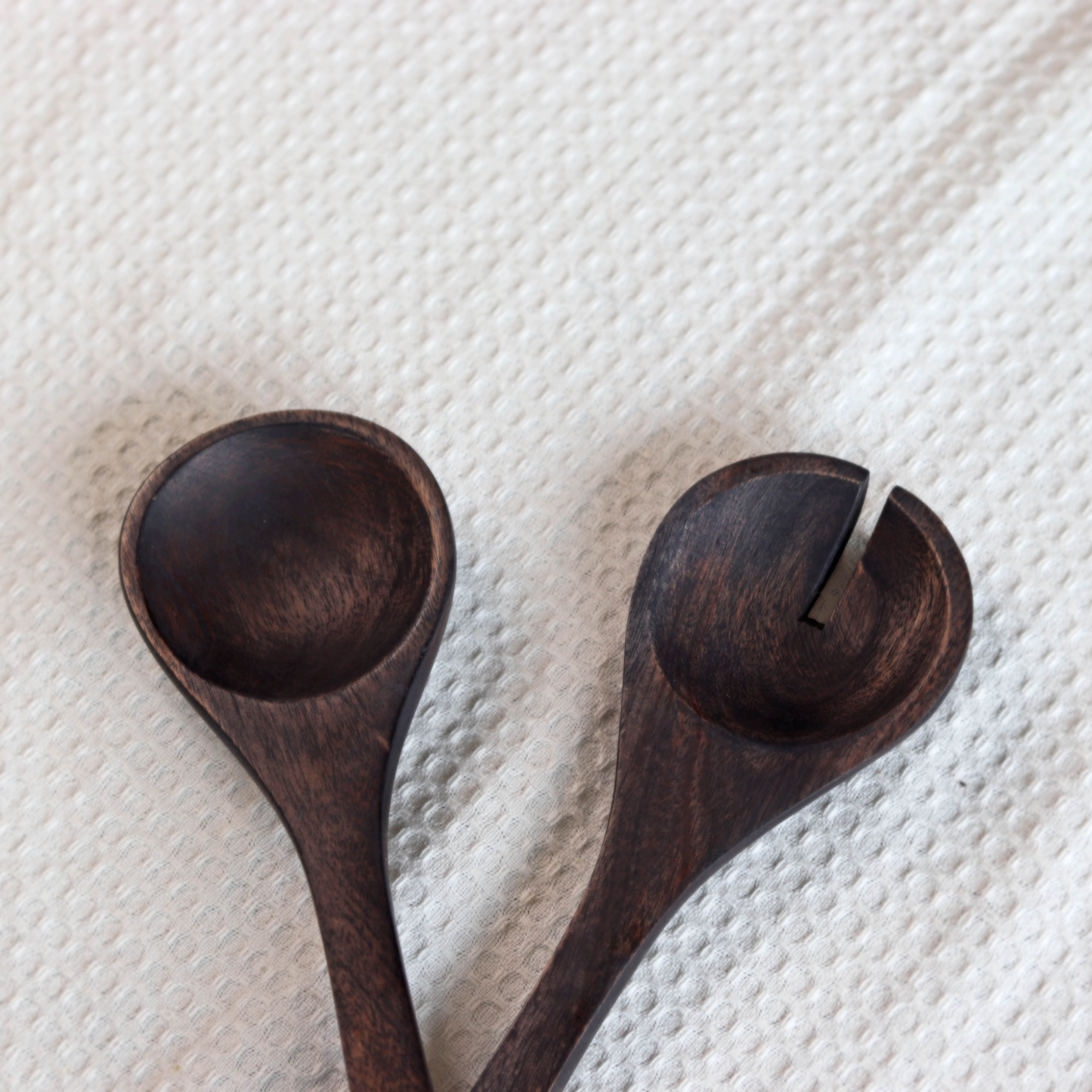 Mango Wood Serving Bowl - Dual Tone Matte Black & Acacia