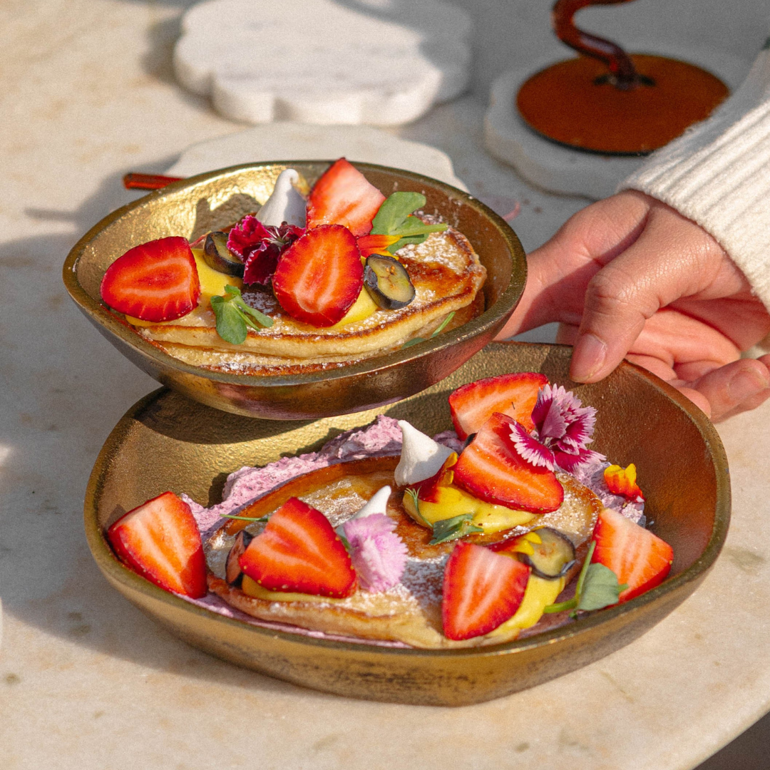 Textured Aluminium Serving Bowl - Gold Finish, Small & Large Sizes