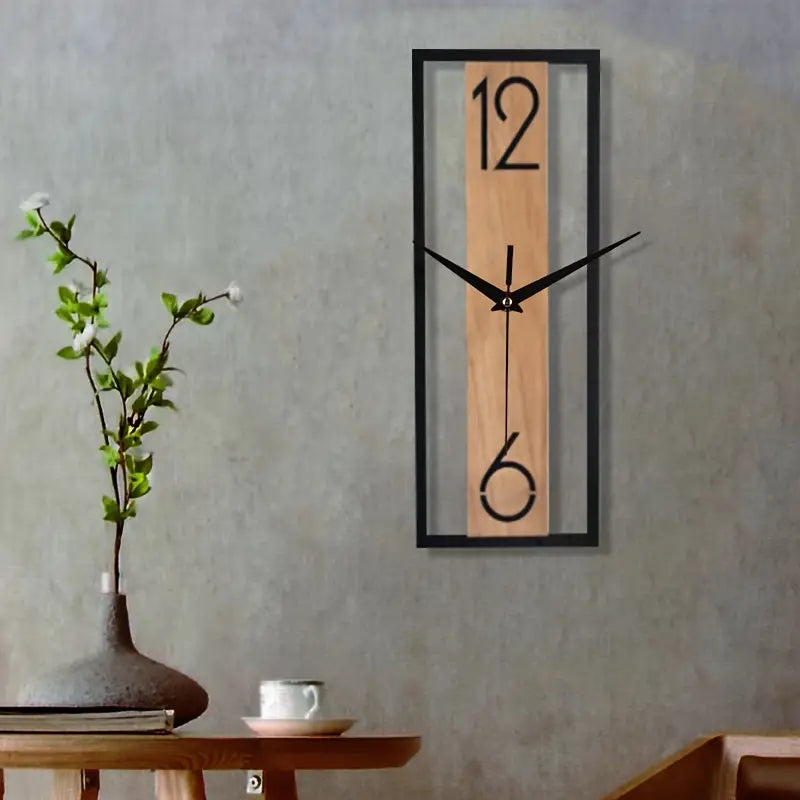 Wood Grain Wall Clock - Rectangular, Home & Office Decor