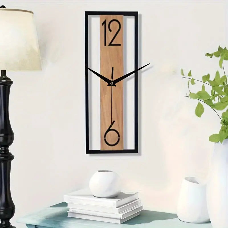 Wood Grain Wall Clock - Rectangular, Home & Office Decor