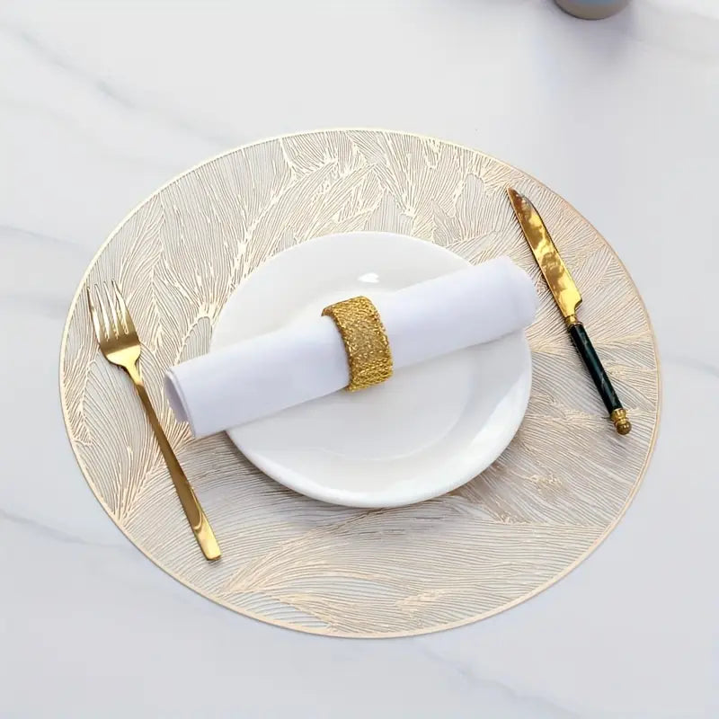 Round Placemats Set - Waterproof Heat Resistant Dining Table Mats