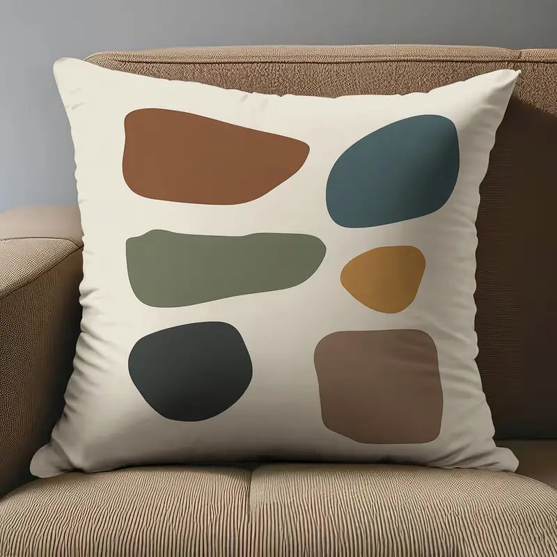 Geometric Pillow Covers 18x18 - Teal, Olive, Mustard - Modern Decor