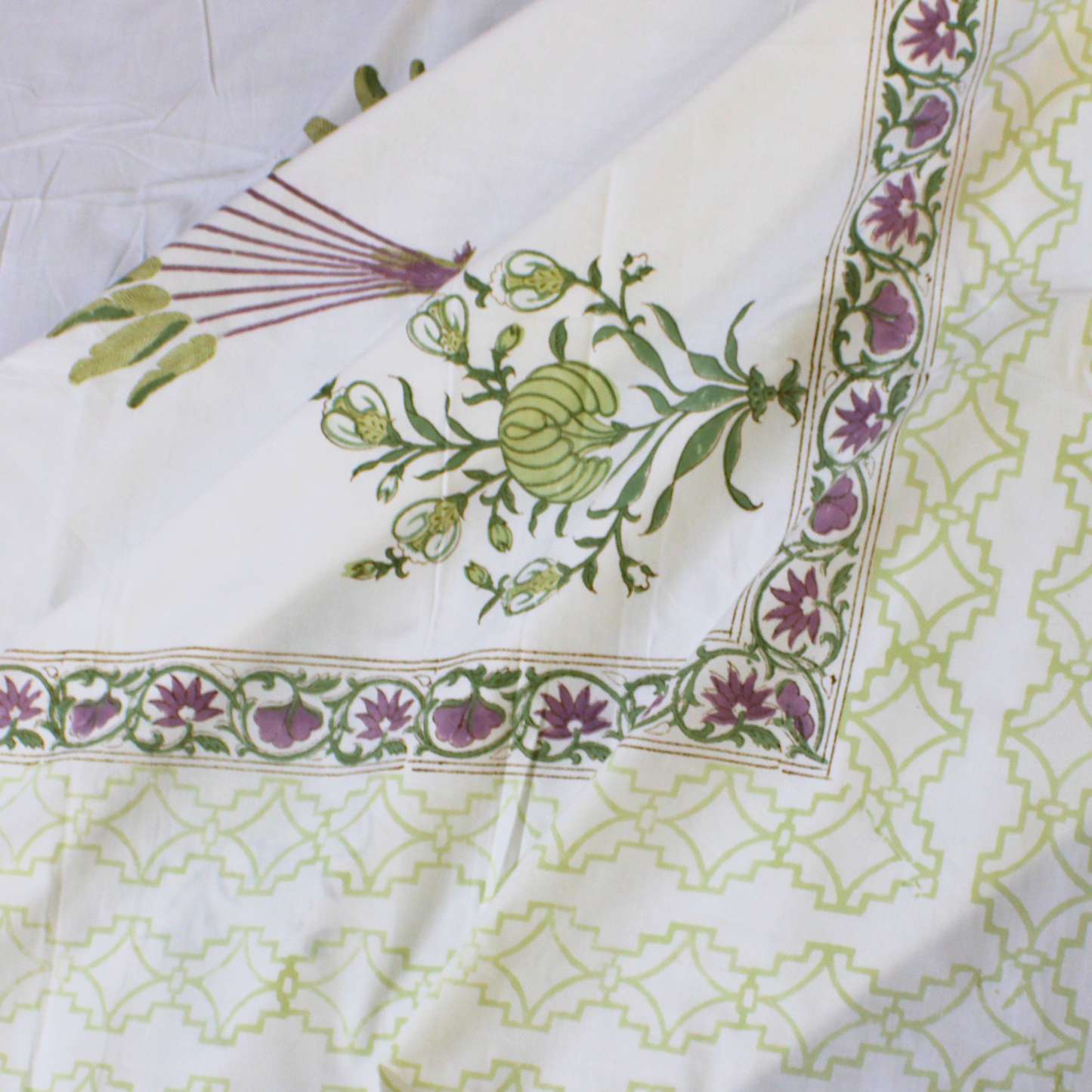 Bedsheet | Cotton Handblock-printed Garden | Set of 3