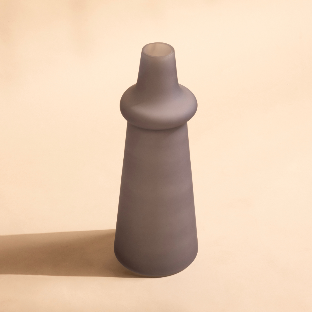 Frosted Glass Vase For Long Stems - 3 Colors