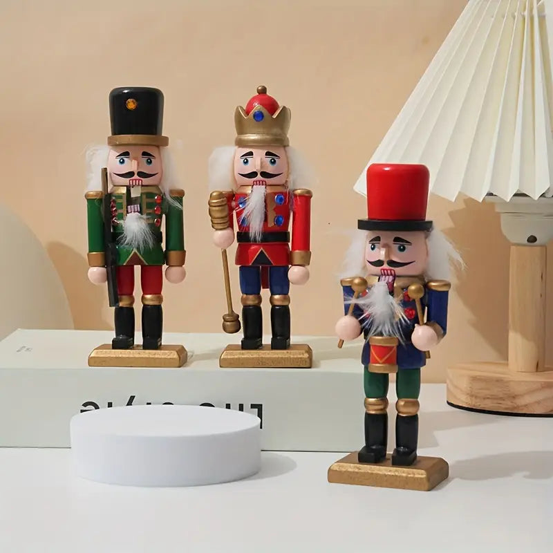 Wooden Nutcracker Set - Classic Christmas Figurines Decor Gift