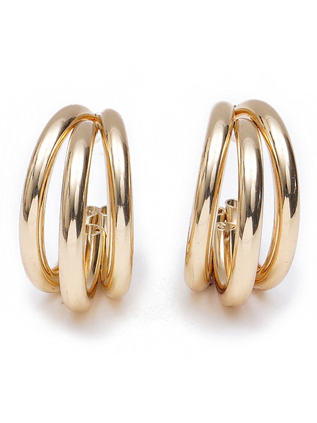 Gold-Plated Hoop Earrings – Fashion Jewelry – Secure Post Back Closure – 2.3cm Length