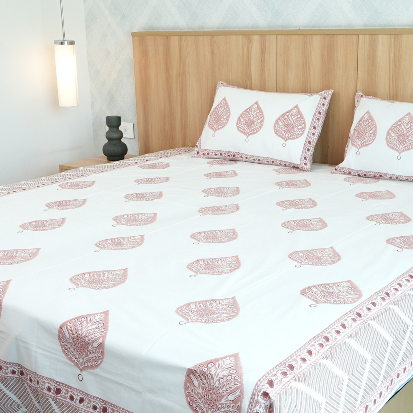 Bedsheet | Cotton Handblock Rajasthani | 3 Piece Set