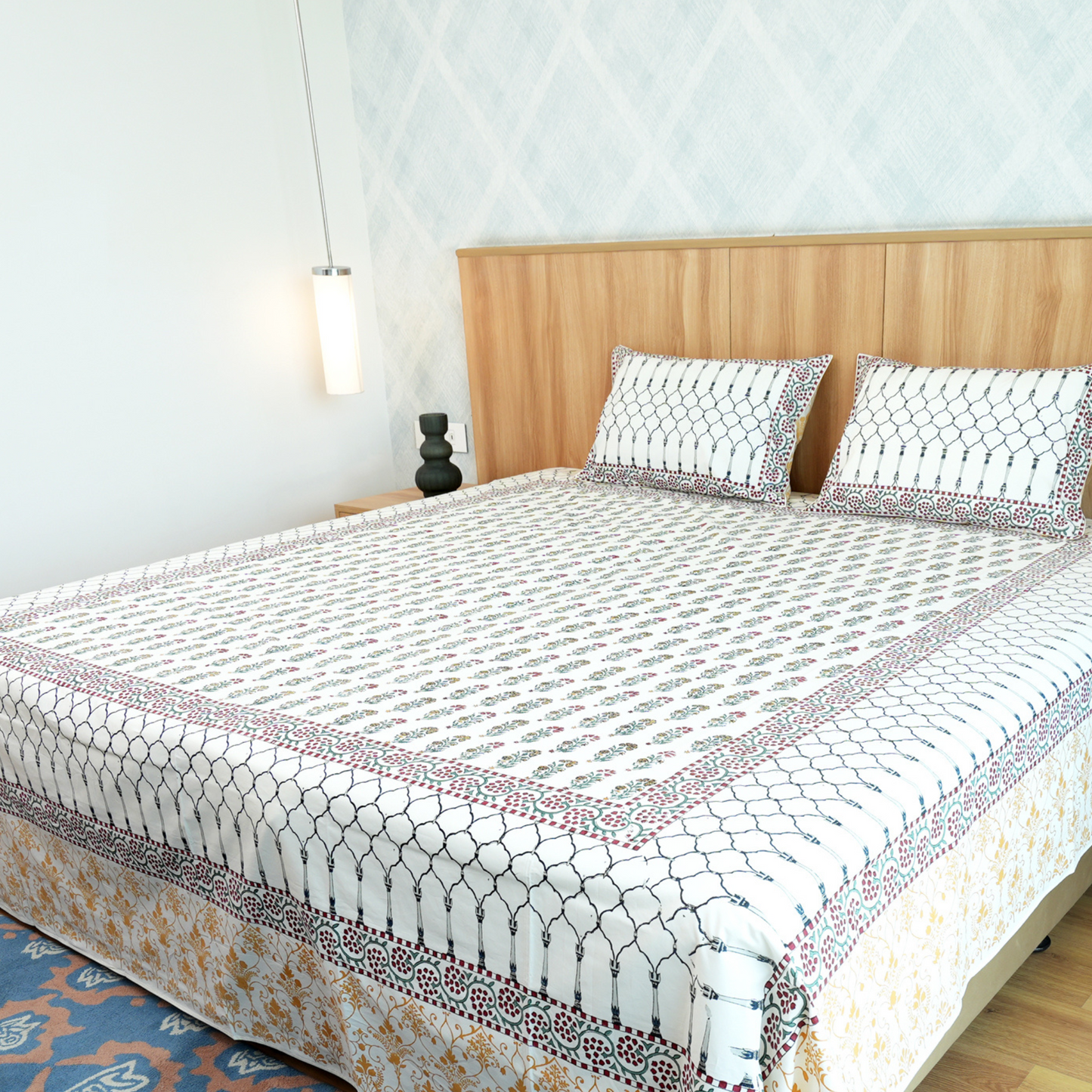 Bedsheet | Cotton Handblock Soft Breathable | Set of 3