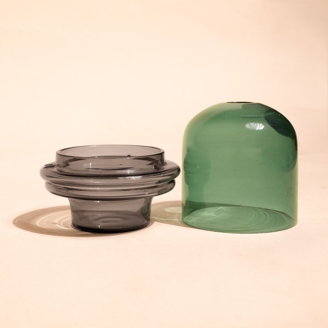 Borosilicate Glass Candle Holder Dome - 2 Colors