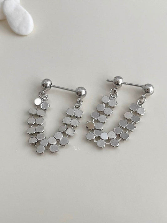 Sleek Loop Earrings – Fashion Jewellery – Silver-toned – Post Back Closure