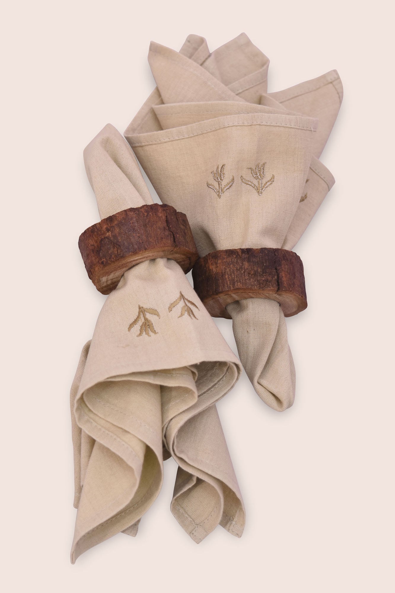 Handmade Tree Trunk Napkin Ring - Set of 2