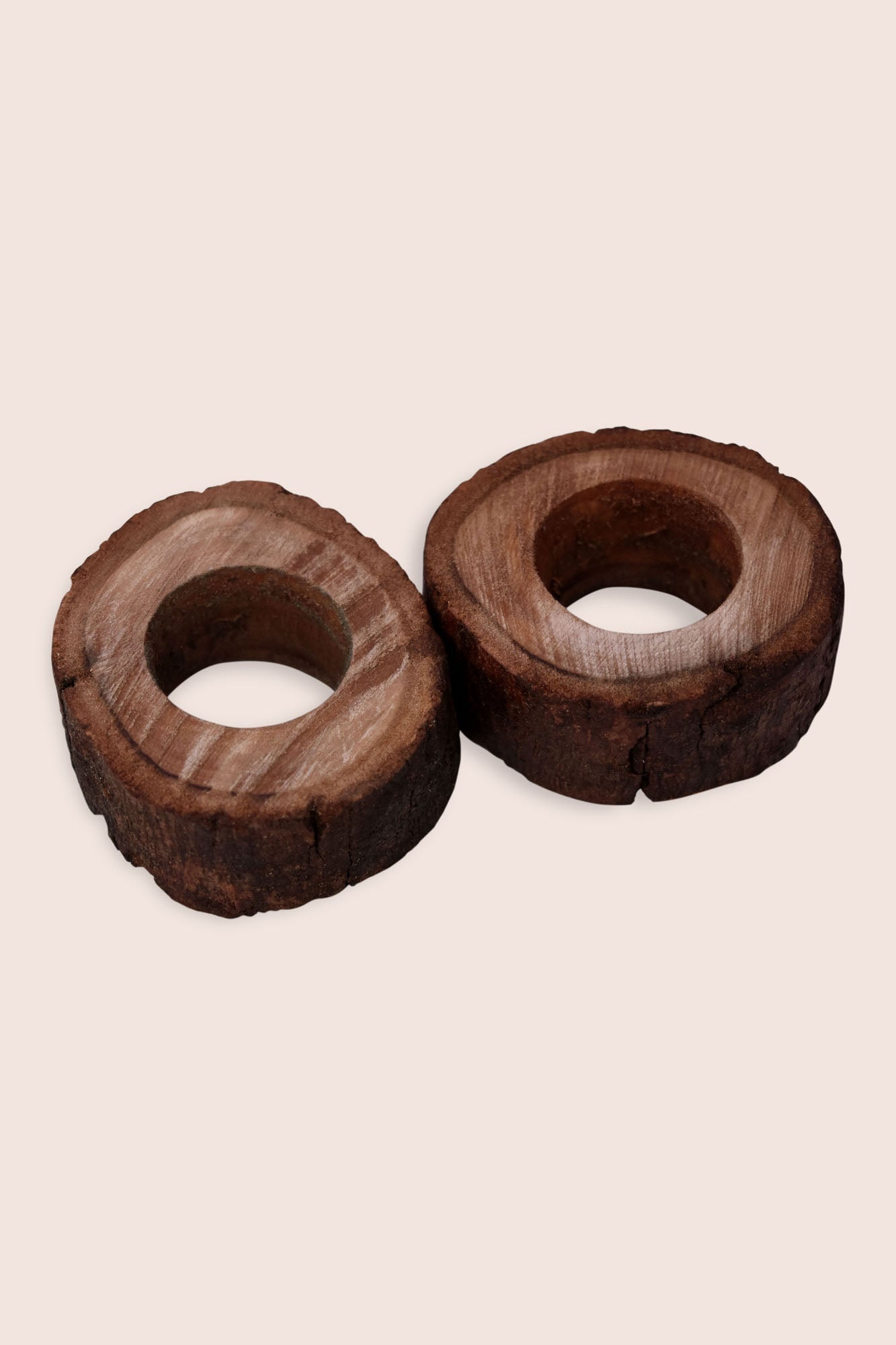 Handmade Tree Trunk Napkin Ring - Set of 2