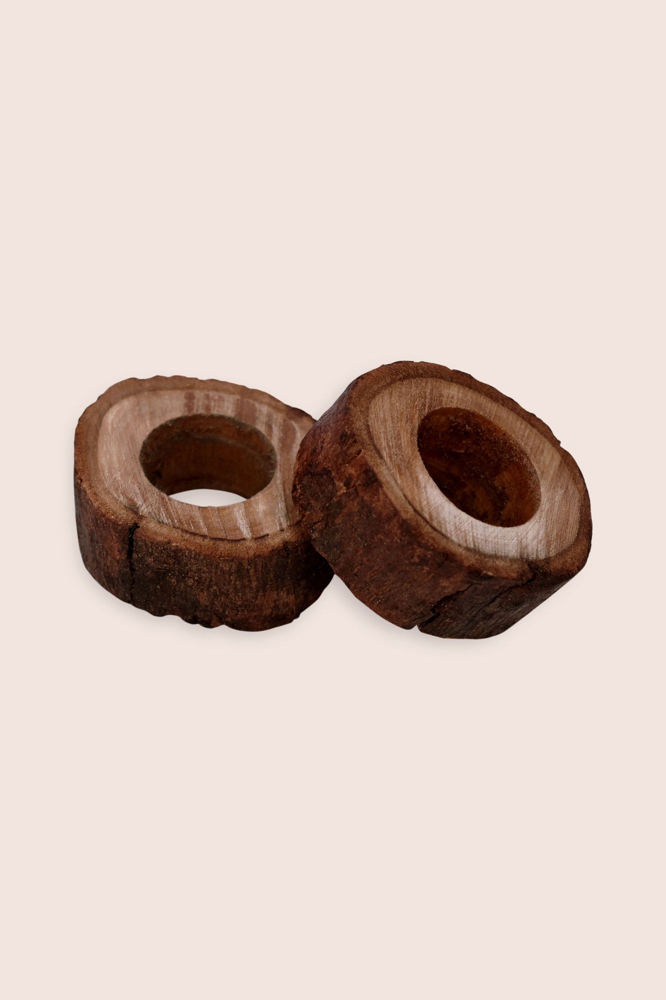 Handmade Tree Trunk Napkin Ring - Set of 2