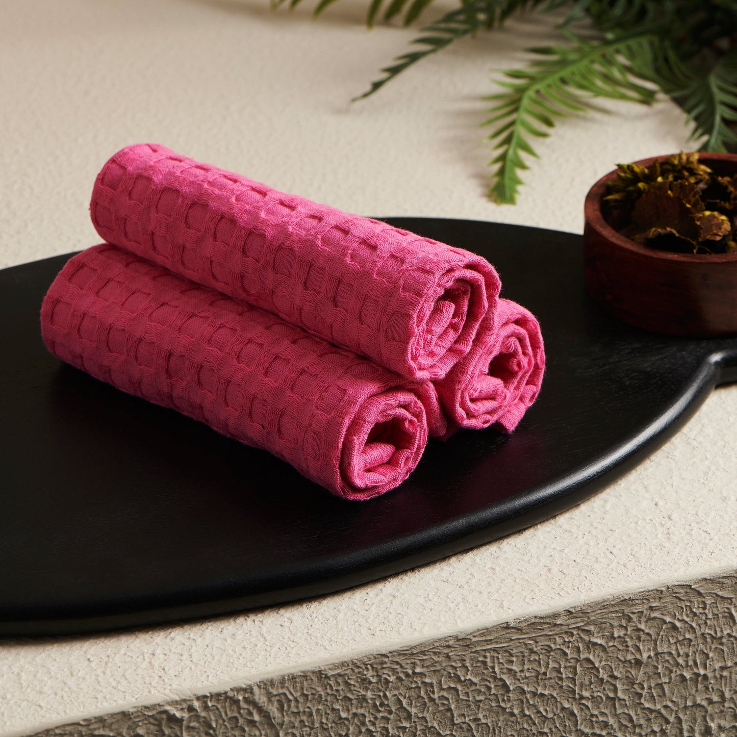 Cotton Waffle Towel - Rose, Quick Drying