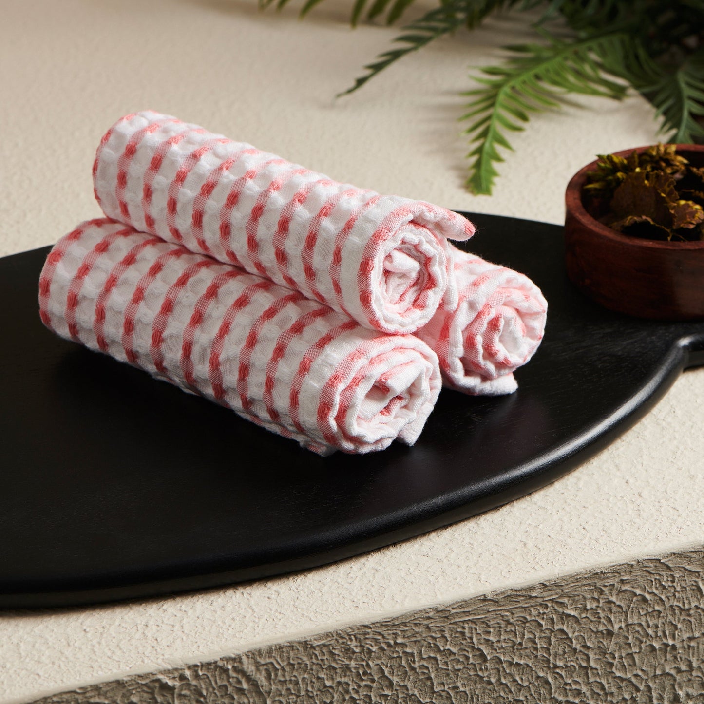 Cotton Waffle Towel - Peach, Quick Drying