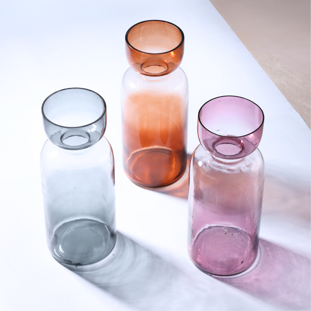 Handblown Tinted Glass Vase - Grande Size, 3 Colors