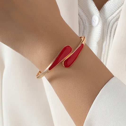 Enamel Bangle Bracelet Cuff - Open Jewelry - Daily Wear