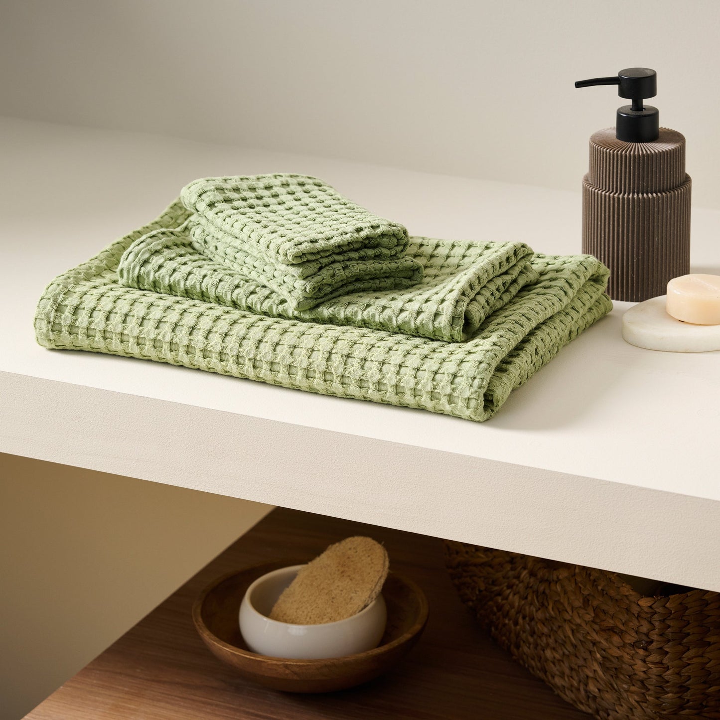Chalk | Cotton | Waffle | Bath Set