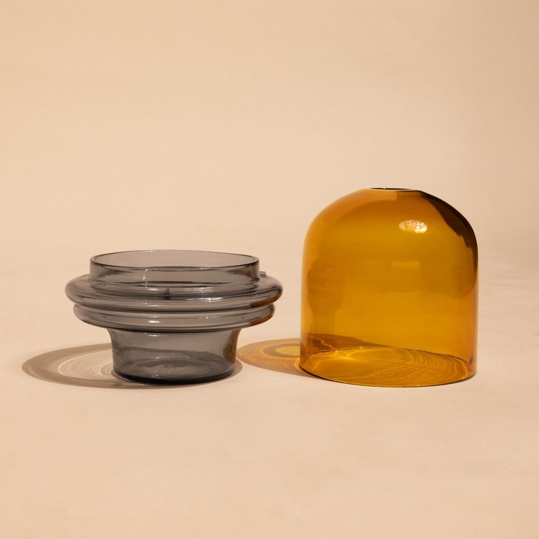 Borosilicate Glass Candle Holder Dome - 2 Colors