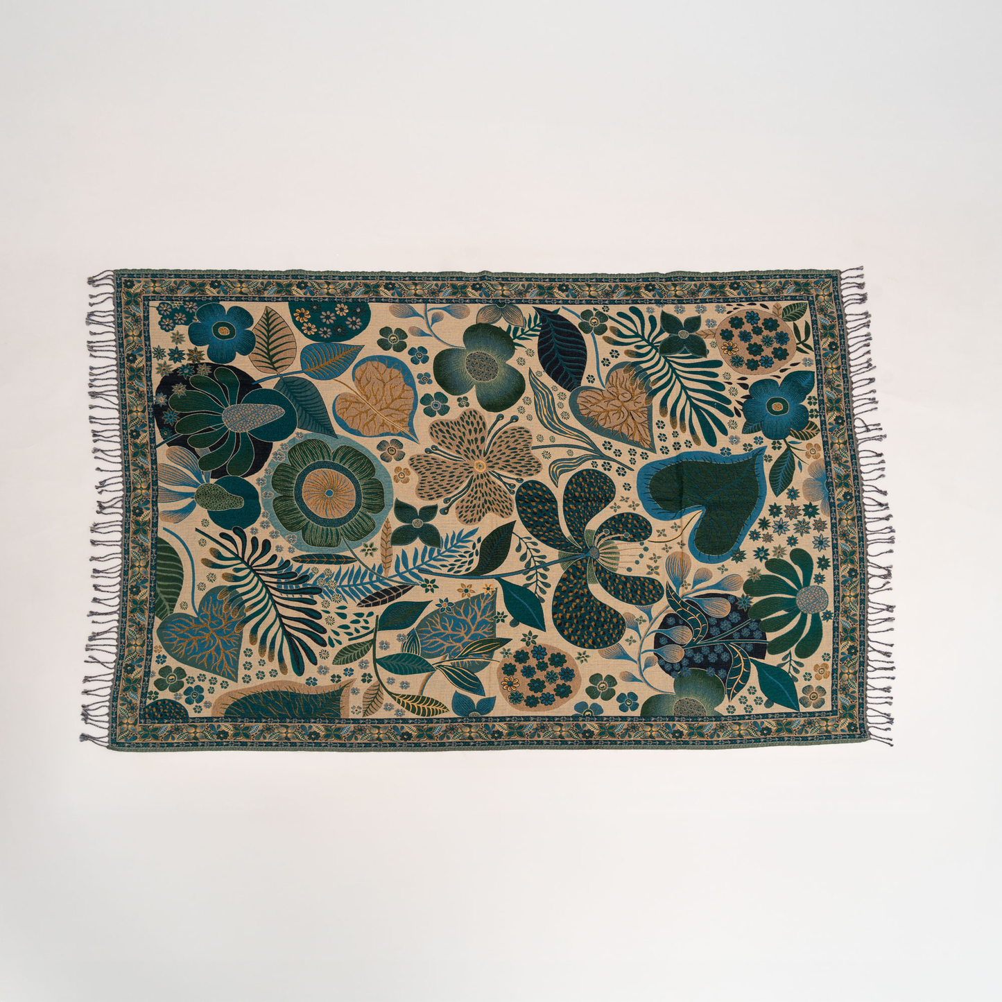 Emerald Blossom Throw 125cm x 175cm
