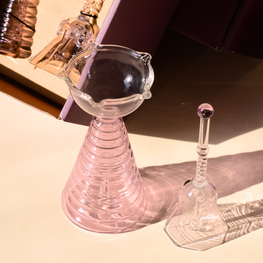 Glass Ringing Bell Candle Holder - Modern Diya Design