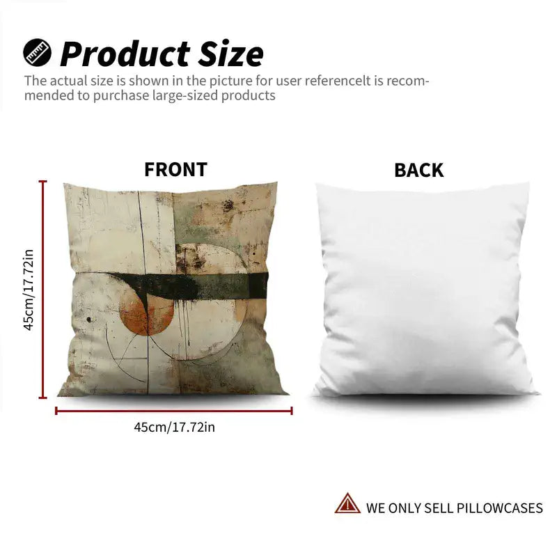Abstract Throw Pillow Covers 4-Pack - Soft Flannel, 18x18, Washable