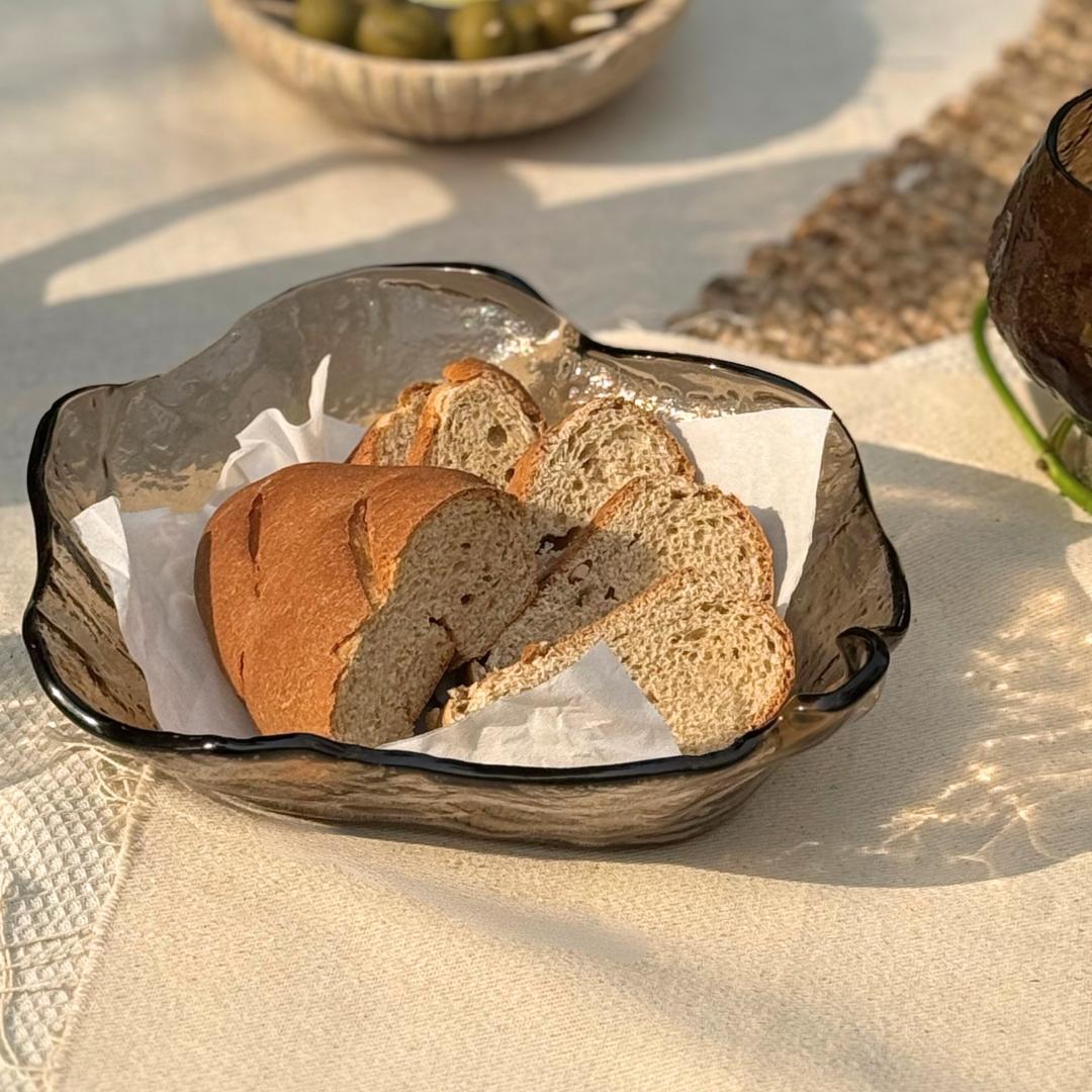 Slumped Glass Serving Bowl - Organic Silhouette