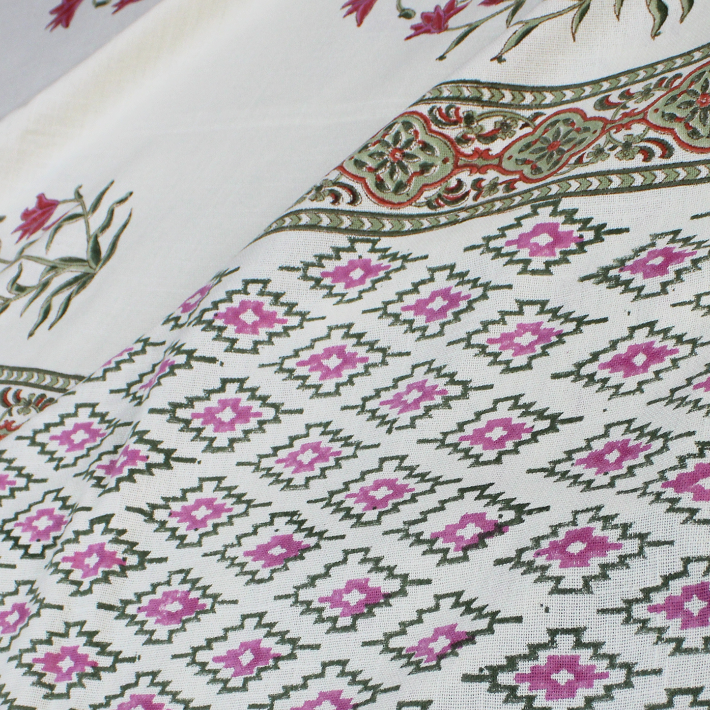 Bedsheet | Cotton Slub Lotus Garden | 3 Pc Set