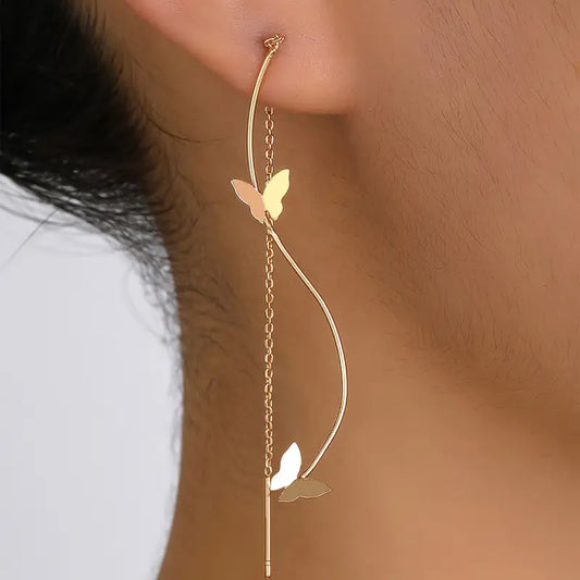 Long Gold Threader Earrings - Dangle, Delicate
