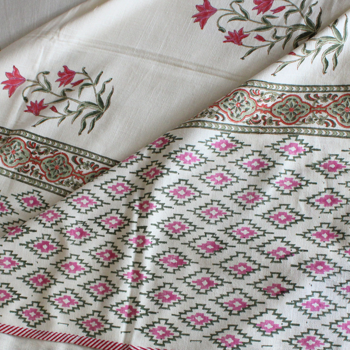 Bedsheet | Cotton Slub Lotus Garden | 3 Pc Set