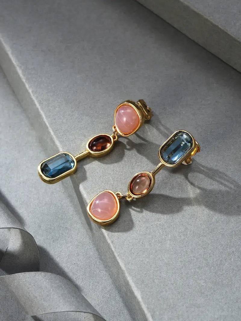 Asymmetrische geometrische kwastjes oorbellen – 18K verguld Boheems sieradencadeau