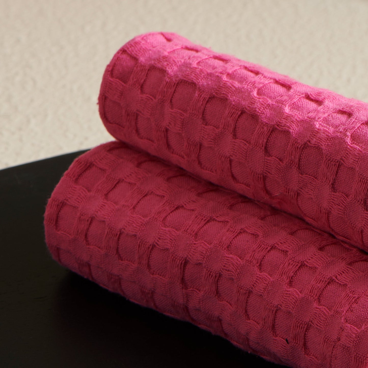 Cotton Waffle Towel - Rose, Quick Drying