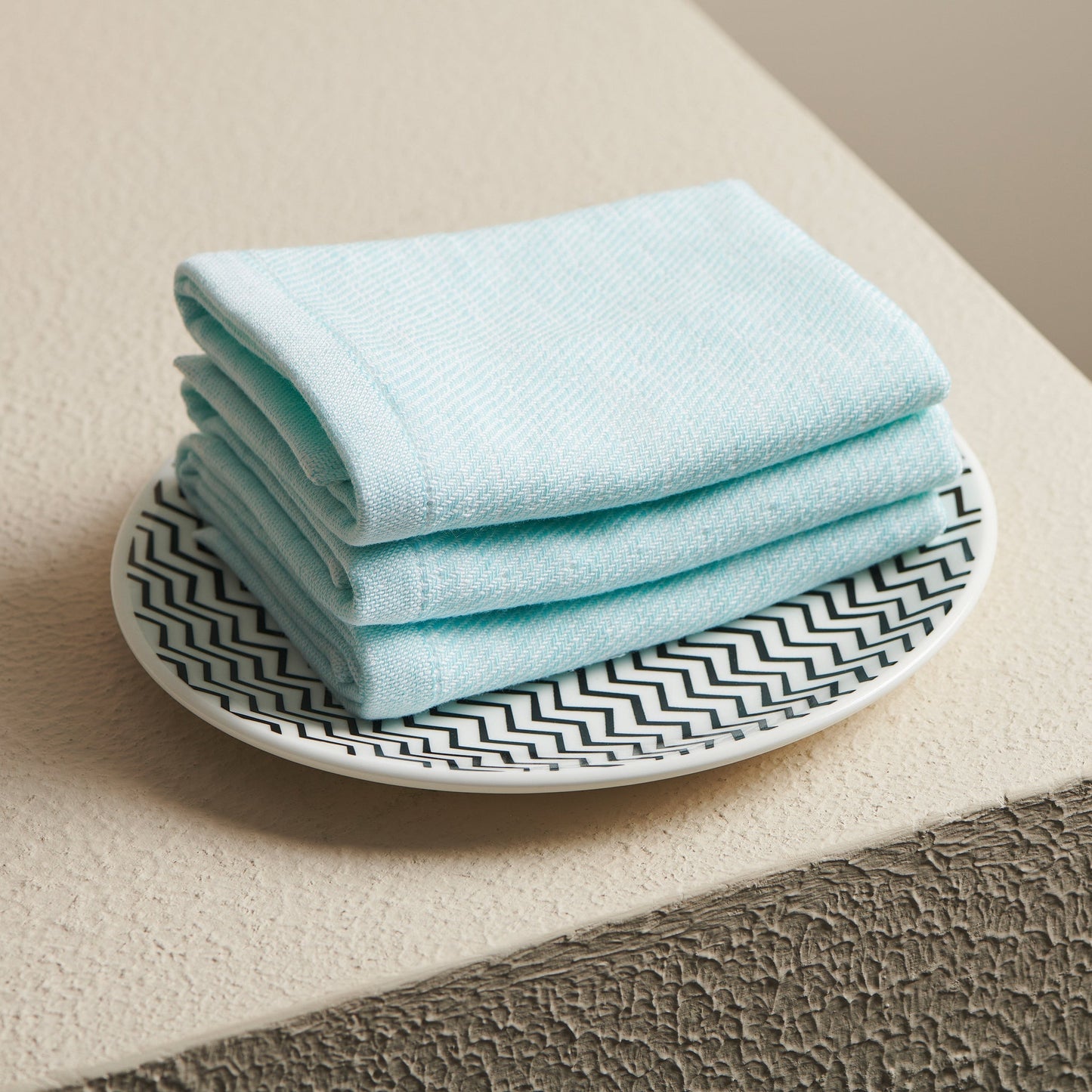 Cotton Hammam Terry Face Towel - Quick-Drying, Aqua