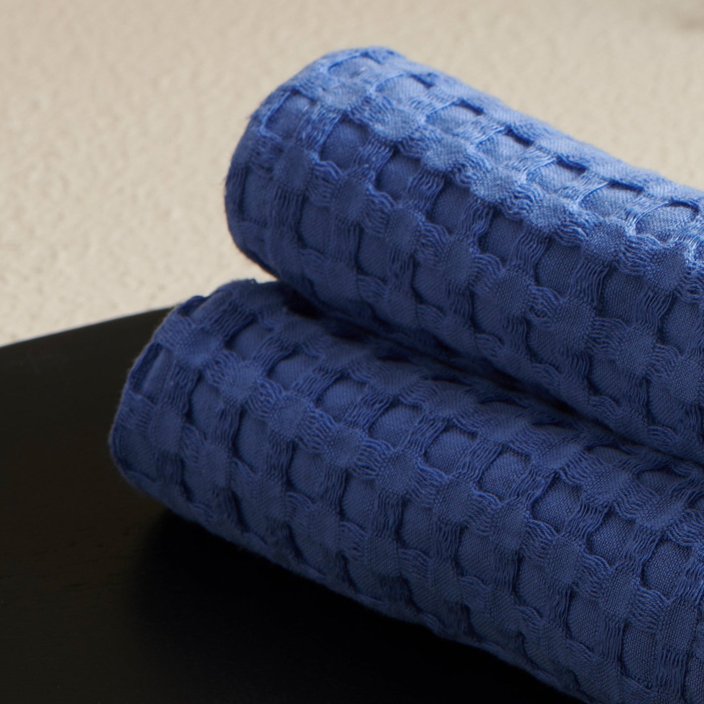 Cotton Waffle Face Towel - Cobalt, Absorbent