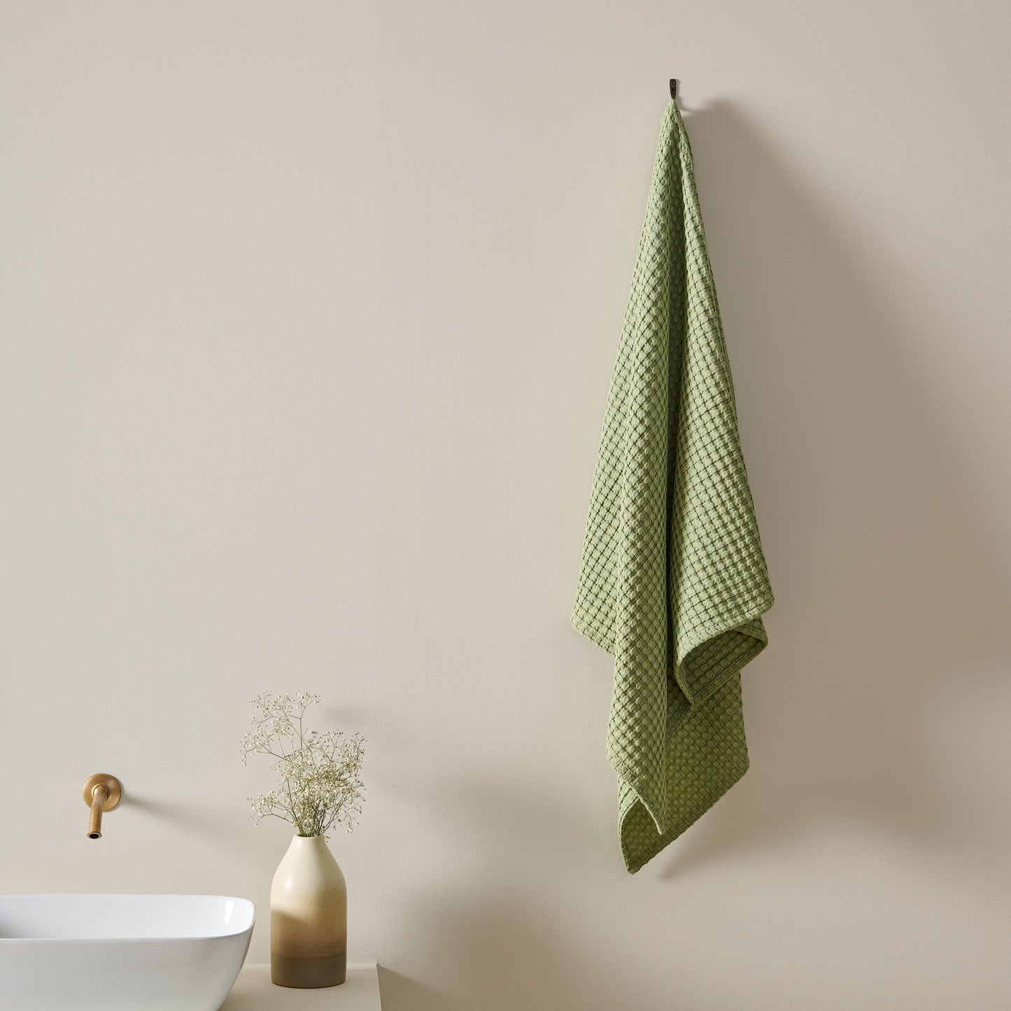 Cotton Waffle Towel - Chalk