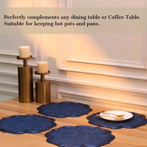 Beaded Placemat – Glass Bead, Moroccan Pattern – 14" Round