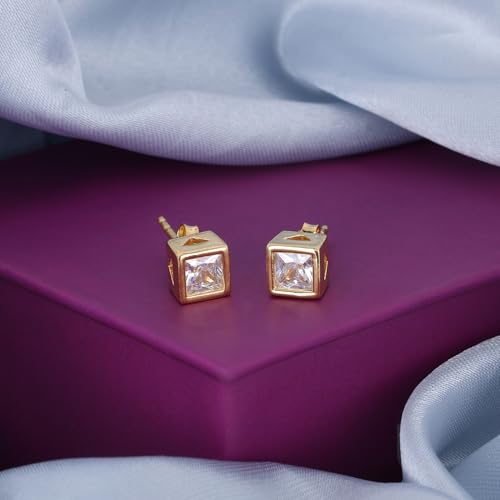Zircon Stud Earrings – Fine Jewelry – 925 Sterling Silver Hypoallergenic – 1 Pair